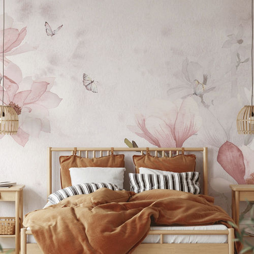 Moderne Tapete - aquarelle magnolia - MuralConcept - Vlies / Blumenmotiv / Panorama