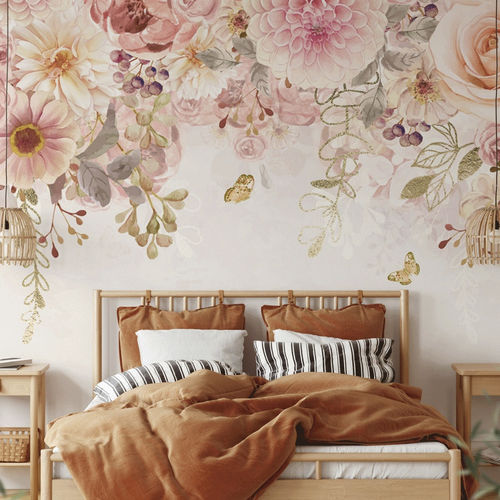 Moderne Tapete - Mademoiselle  - MuralConcept - Vlies / Blumenmotiv / mehrfarbig