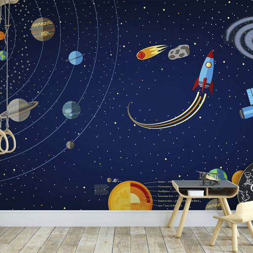 Moderne Tapete - astronaute univers galaxy - MuralConcept - Vlies / Panorama / mehrfarbig