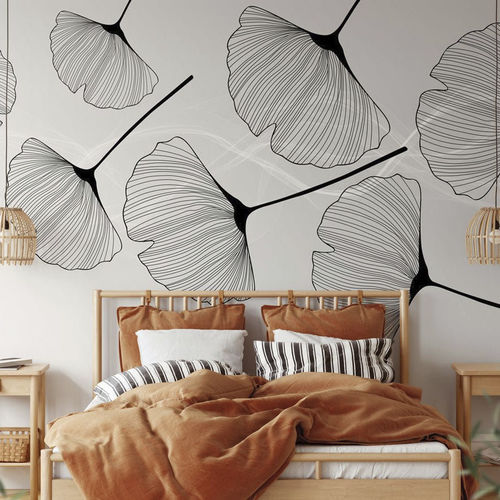Moderne Tapete - tendance ginkgo - MuralConcept - Vlies / Blumenmotiv / Panorama