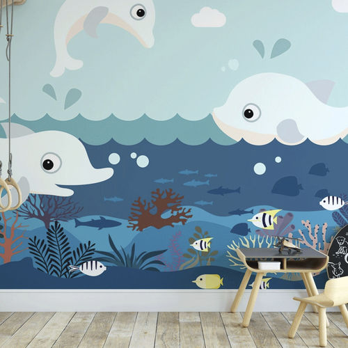 Moderne Tapete - océan dauphin mer - MuralConcept - Vlies / Panorama / Kindermotiv