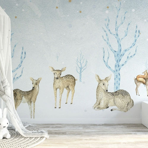Moderne Tapete - forêt & daims - MuralConcept - Vlies / Naturmotiv / Tiermuster