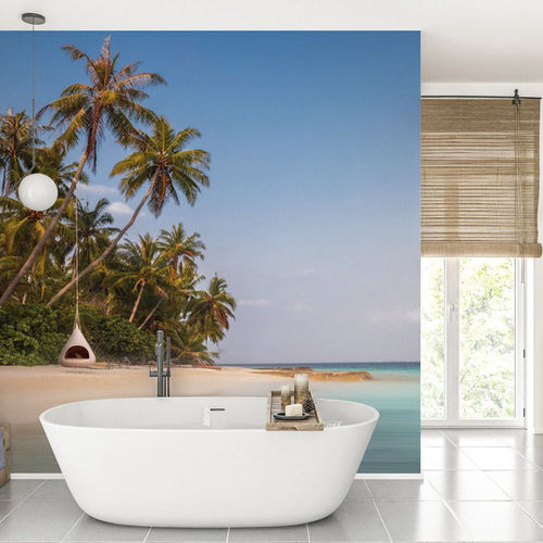 Moderne Tapete - cocotier plage - MuralConcept - Vlies / Panorama / mehrfarbig