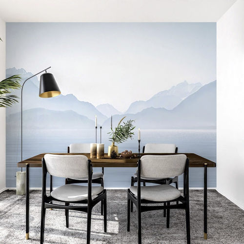Moderne Tapete - Annecy & son lac paisible - MuralConcept - Vlies / monochrom / bedruckt