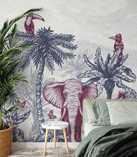 Moderne Tapete - tropical exotisme marbré - MuralConcept - Vlies / Naturmotiv / Panorama