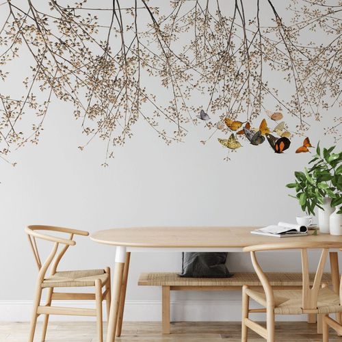 Moderne Tapete - branchage & papillon - MuralConcept - Vlies / Naturmotiv / Panorama