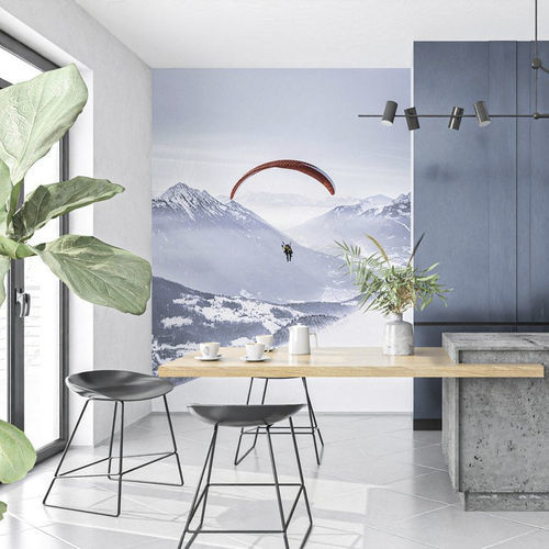Moderne Tapete - montagne fly in the Alps - MuralConcept - Vlies / Panorama / mehrfarbig