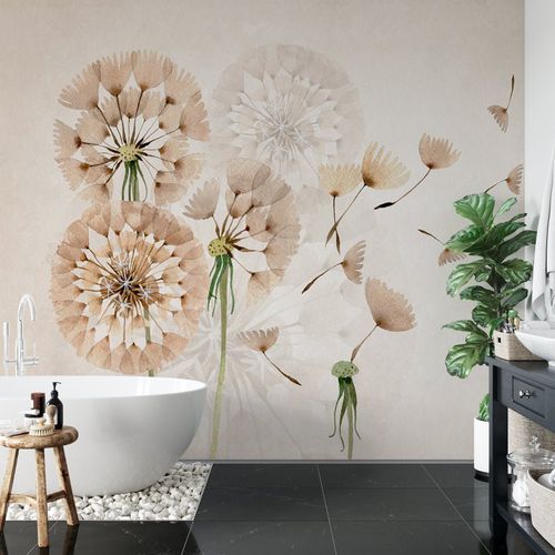 Moderne Tapete - pissenlit - MuralConcept - Vlies / Blumenmotiv / braun