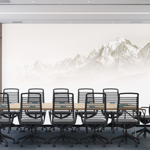 Moderne Tapete - Mont Blanc dans la brume - MuralConcept - Vlies / Panorama / weiß