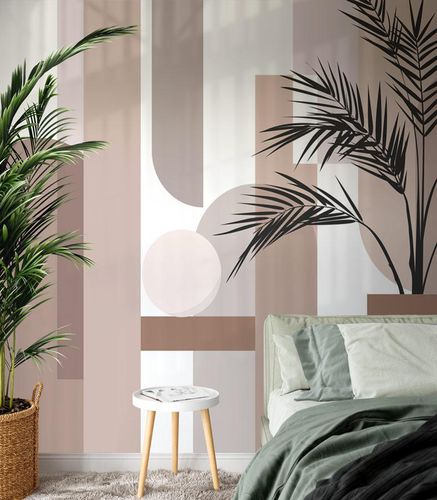 Moderne Tapete - terracotta - MuralConcept - Vlies / Panorama / mit geometrischen Motiven