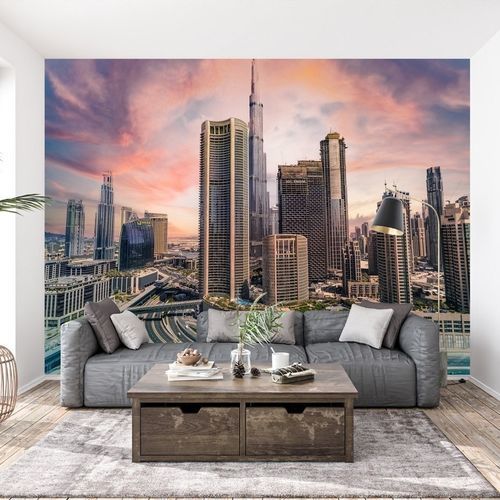 Moderne Tapete - Dubai city sunset - MuralConcept - Vlies / Panorama / mehrfarbig