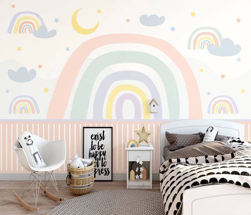 Moderne Tapete - arc en ciel - MuralConcept - Vlies / Kindermotiv / mehrfarbig