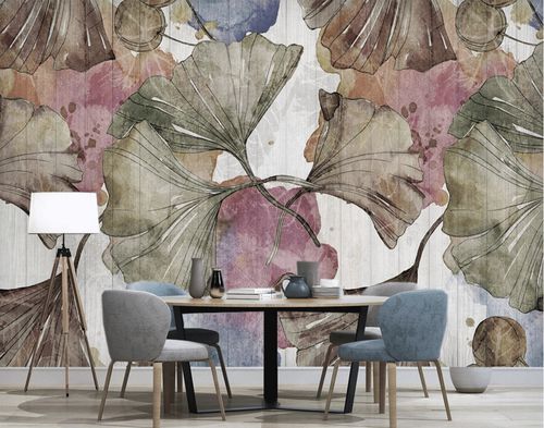 Moderne Tapete - ginkgo Japon Zen - MuralConcept - Vlies / Blumenmotiv / Panorama