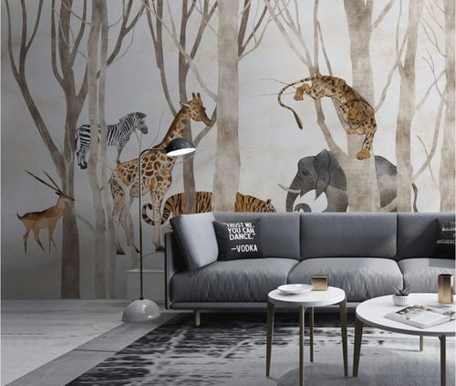 Moderne Tapete - jungle & forêt - MuralConcept - Vlies / Panorama / Tiermuster