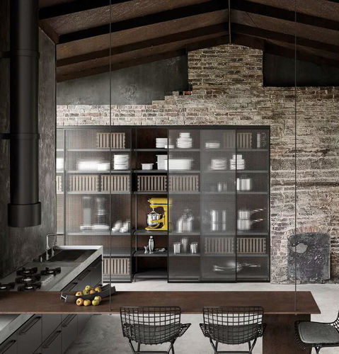 Wandmontiertes Bücherregal - SIMPLY - doal - modern / Holz / Aluminium
