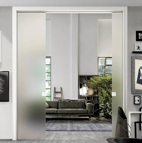 Tür für Innenbereich - TAO - doal - Glas / Aluminium / Schiebe