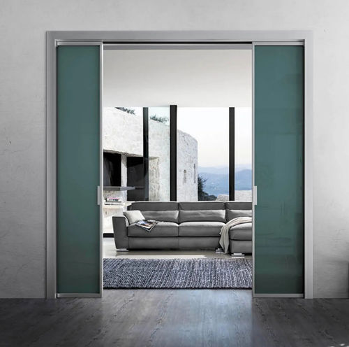 Tür für Innenbereich - ZEUS - doal - Glas / Aluminium / Schiebe