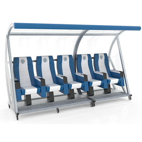 Traversenbank für Sportanlage - Omsi srl - Leder / für mehrere Personen / für Außenbereich