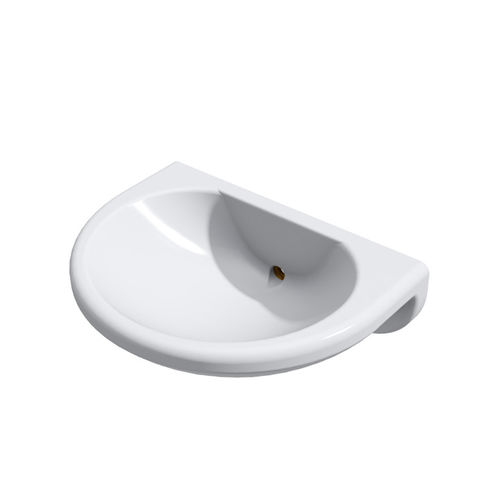 Wand-Waschbecken - WHB-100 - Wallgate Ltd - Keramik / Mineralwerkstoff / D-förmig