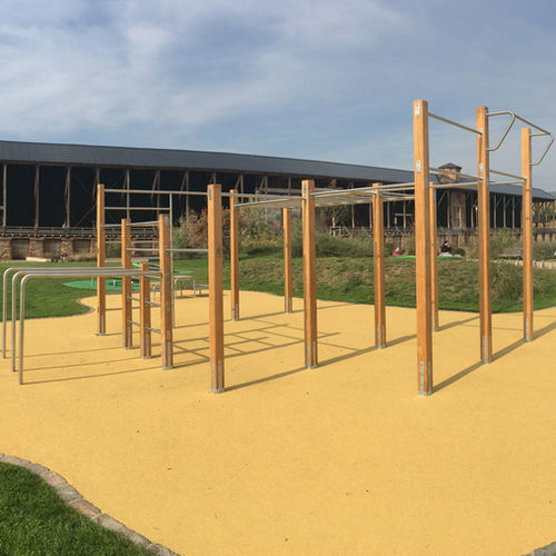 Krafttraining-Hantelstange / für Außenbereich - 4FCIRCLE® CALISTHENICS ALLROUND -WOODEN-POSTS - Playparc - für Sportparcours