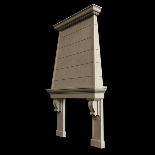 Klassische Kaminsimsverkleidung - ALEXANDER - OVERMANTEL - Tartaruga Design Inc - Stein / weiß