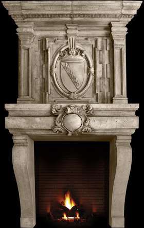 Barock-Kaminsimsverkleidung - BEAUVAIS – OVERMANTEL - Tartaruga Design Inc - Kalkstein