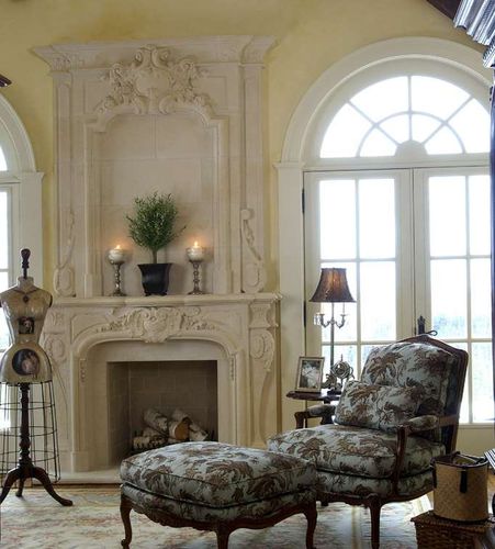 Kaminsimsverkleidung / Louis XIV - BOURGES - OVERMANTEL - Tartaruga Design Inc - Stein / weiß