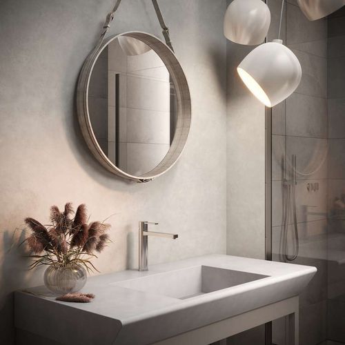 Aufsatzwaschbecken - Tartaruga Design Inc - Beton / Mischbatterie / rechteckig