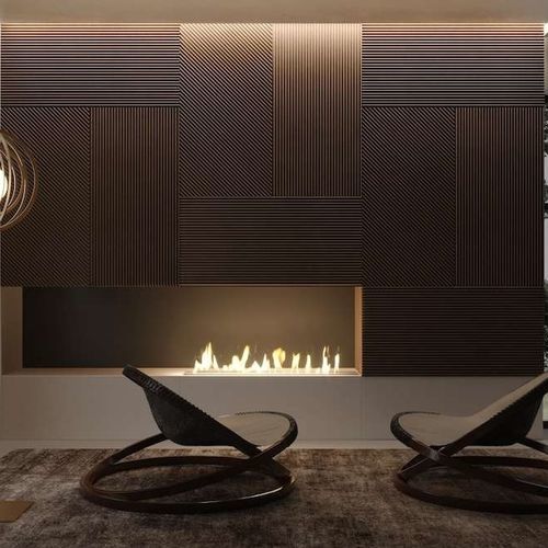 Bioethanol-Kamin - RIBBED - Tartaruga Design Inc - Einbau / für Wandmontage / Einseitig