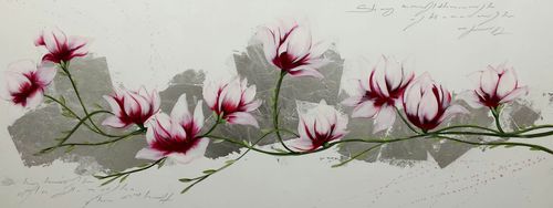 Acrylgemälde - MAGNOLIA 1 - OHORIGINAL BUSINESS SL - Kombi / handgemalt / Blumen