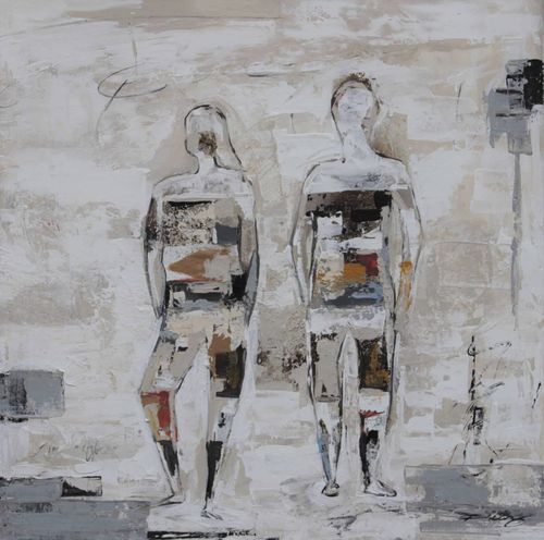 Acrylgemälde - JUNTOS - OHORIGINAL BUSINESS SL - Kombi / handgemalt / gegenständliche Malerei