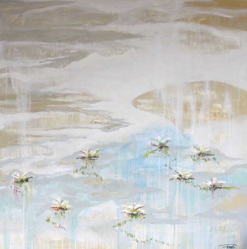 Acrylgemälde - ARCO IRIS BEIGE - OHORIGINAL BUSINESS SL - Kombi / handgemalt / Blumen