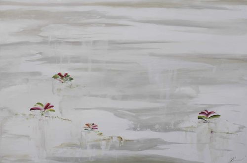 Acrylgemälde - NENUFARES ROSAS - OHORIGINAL BUSINESS SL - Kombi / handgemalt / Blumen
