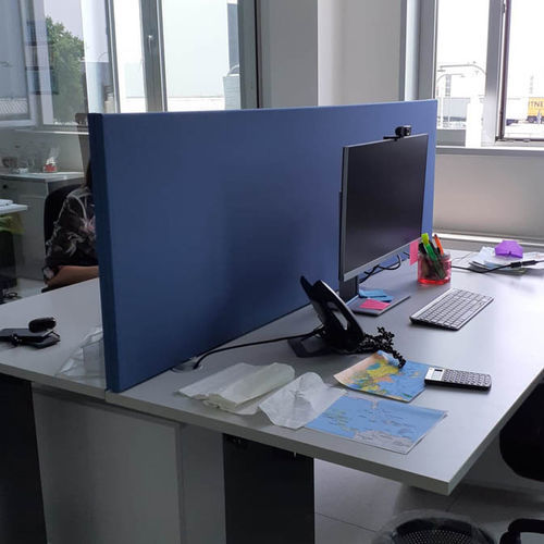 Tisch-Bürotrennwand - DECHO® SCREEN - Acustico - Akustikstoff / Polyesterfaser / umweltfreundlich