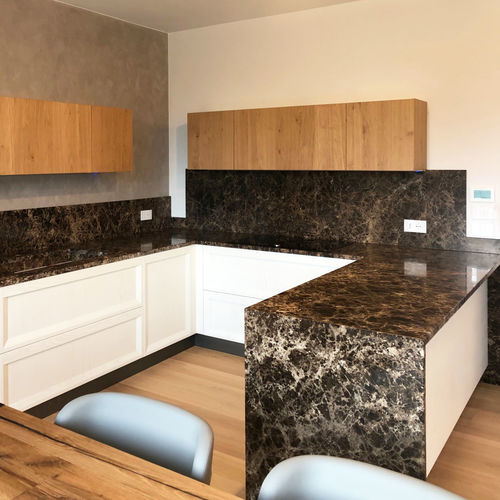 Marmor-Natursteinplatte - Dark Emperador - Pistore Marmi - für Fußboden / für Wand / für Innenausbau