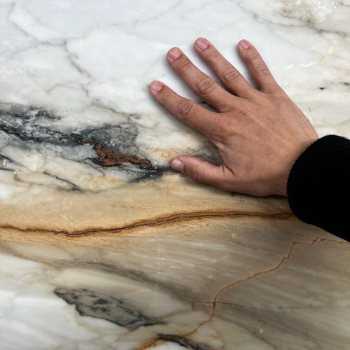 Marmor-Natursteinplatte - Calacatta Macchia Vecchia - Pistore Marmi - für Wand / für Innenausbau / Innenbereich