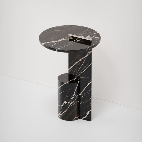 Moderner Lampentisch - ON - Pistore Marmi - aus lackiertem Metall / Marmor / Gestell aus Marmor