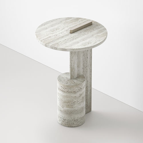 Moderner Lampentisch - ON - Pistore Marmi - aus lackiertem Metall / Marmor / Gestell aus Marmor