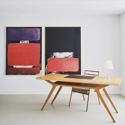 Bodenstehender Schreibtisch - Mr. Note - hatt - modern / Massivholz / Sperrholz