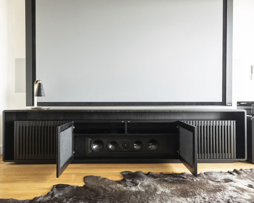 Modernes Fernsehmöbel - Vault - hatt - mit integriertem Stauraum / mit Halterung für DVD-Player / mit integriertem Lautsprecher