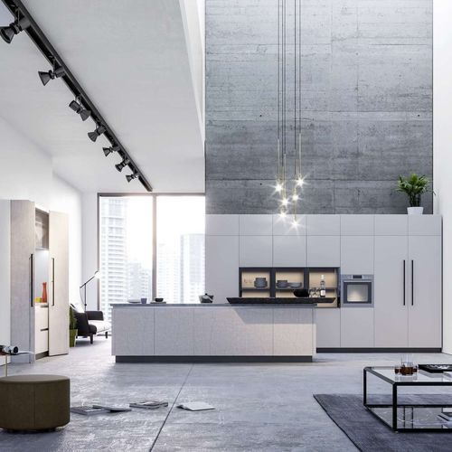 Moderne Küche - AMAZZONIA - CIESSE CUCINE SRL - Sperrholz / Stein / Kochinsel