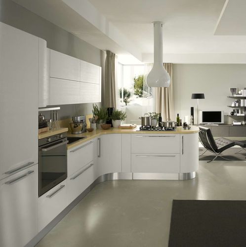 Moderne Küche - VENUS MATRIX - CIESSE CUCINE SRL - Sperrholz / L-förmig / mit Griffen