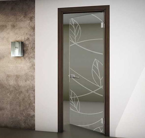 Tür für Innenbereich - EVO FOGLIE - PORTE ITALIANE - Hartglas / einflügelig / modern