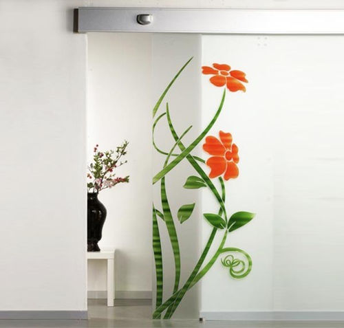 Tür für Innenbereich - Flower TWO - PORTE ITALIANE - Glas / Schiebe / modern
