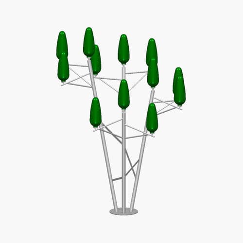 Vertikalachsen-Kleinwindkraftanlage - HYBRID WINDBUSH - New World Wind - Zweiblatt / Onshore / Solar