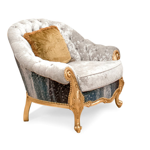 Sessel / Ludwig XV. - P98 - Francesco Molon - Stoff / mit abnehmbarem Kissen / Bergère-Stil