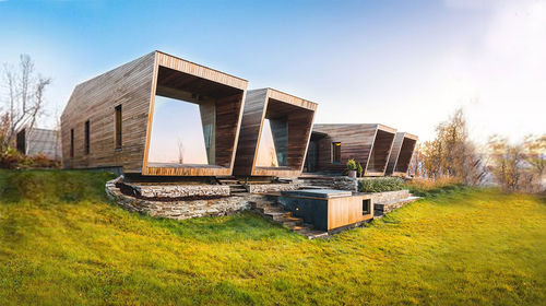 Fertigbauhaus - DOWNEY - NingBo DeepBlue Smarthouse Co.,LTD. - modern / individuell / Holzstrukturen