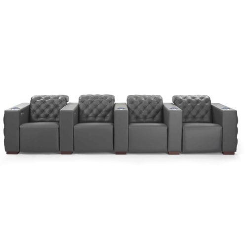 Kinosessel / genarbtes Rindleder - BROUGHAM - KARLSSON SEATING LTD. - für Privatgebrauch / schwarz / mit kühlendem Becherhalter
