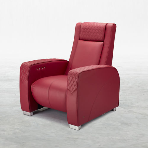 Leder-Kinosessel - ÉVO - KARLSSON SEATING LTD. - für Privatgebrauch / rot / mit Kopfstütze