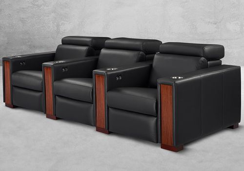Leder-Kinosessel - SHELBY - KARLSSON SEATING LTD. - für Privatgebrauch / schwarz / mit kühlendem Becherhalter